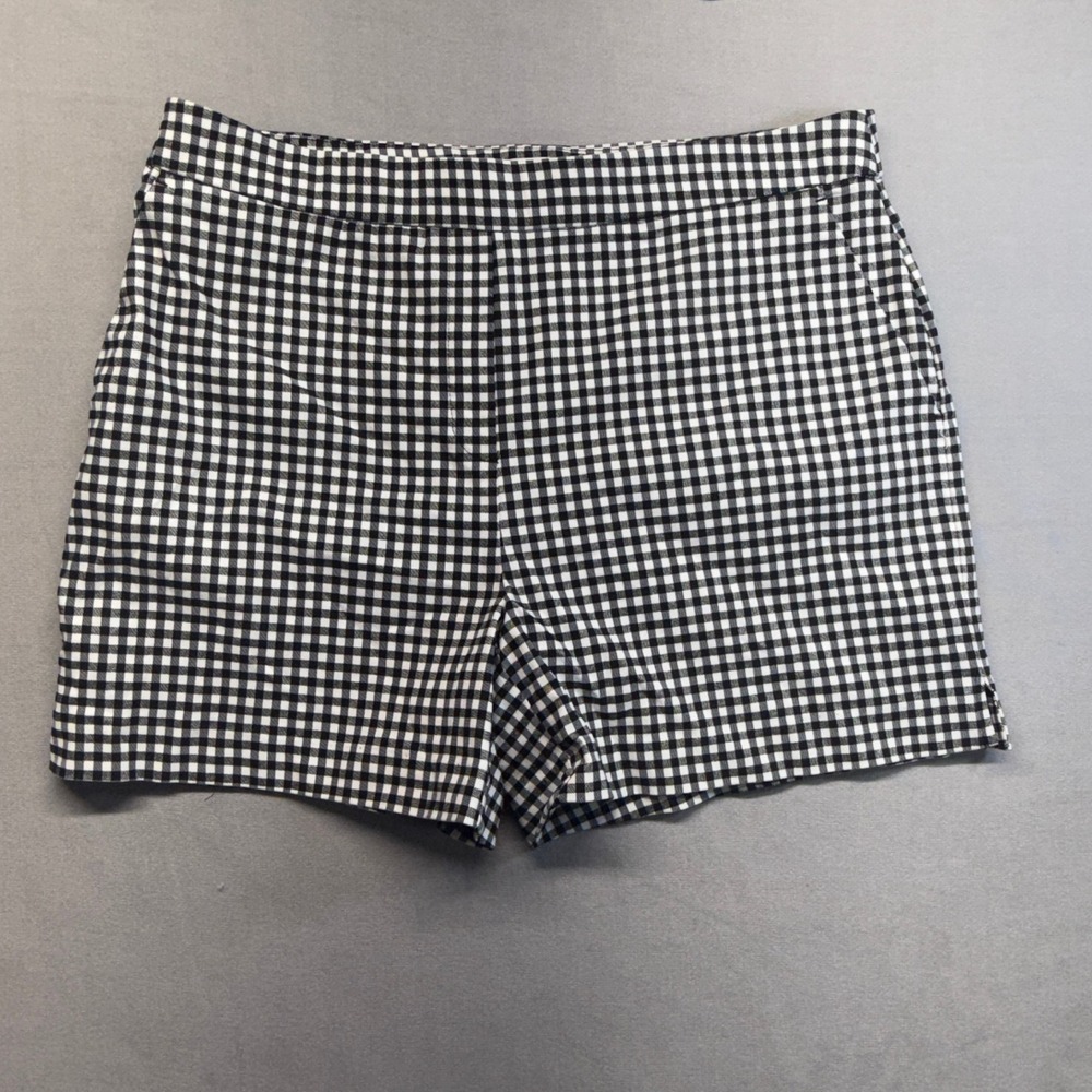 Jules & Leopold Shorts Womens Large Black White Gingham China Stretch Flat Front